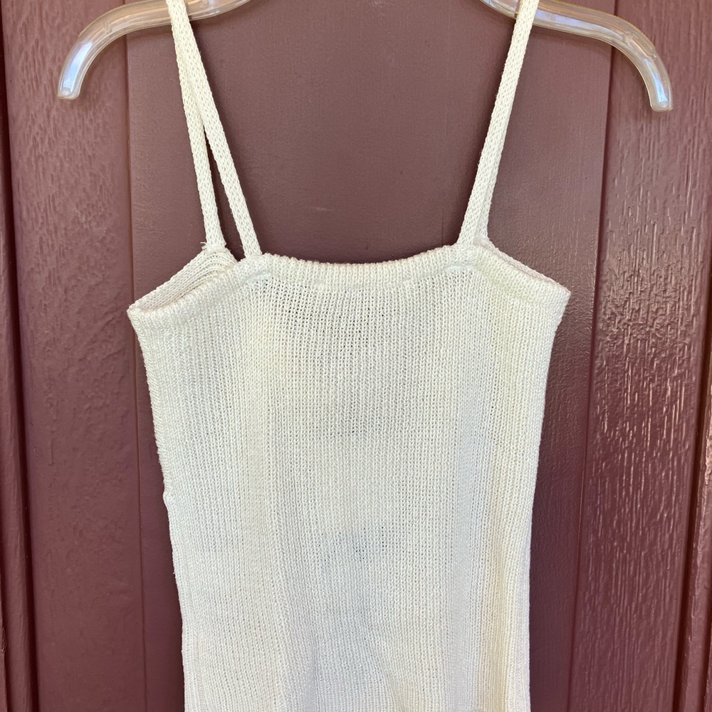 Zara BASIC KNIT LINEN BLEND TOP - Picture 3 of 3